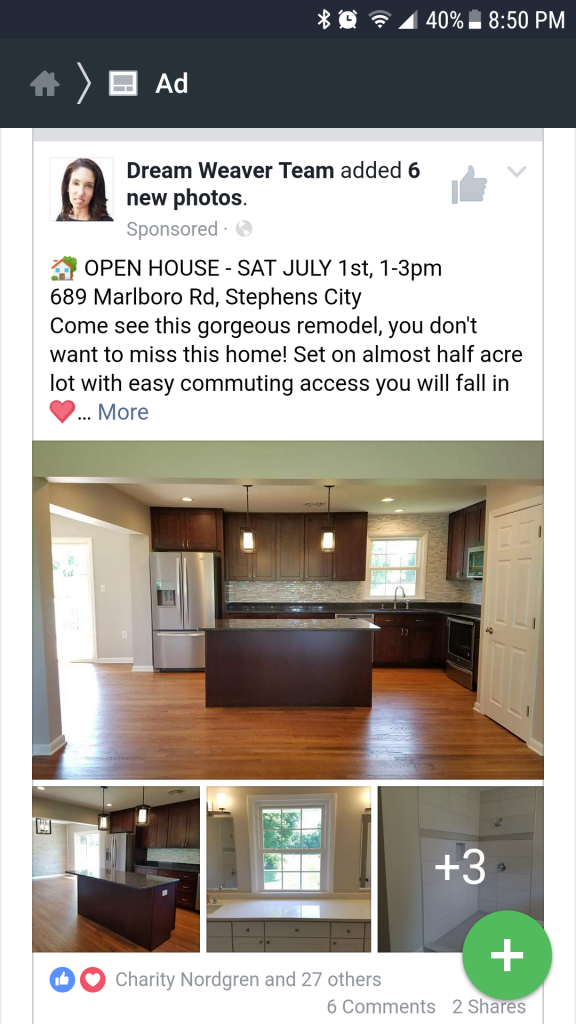 facebook ads for open houses